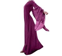 Abito Donna Halloween Medievale Maxi Abiti Gotico Cerimonia Costume Rinascimentale Carnevale Cocktail Curvy Vestiti Cosplay da Donna Principessa Vintage per Halloween, Carnevale, Feste e Cosplay