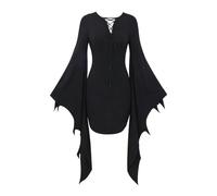 Abito donna nero con maniche ad ala di pipistrello per Halloween notte
