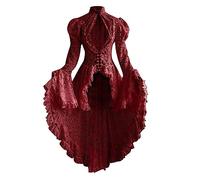 Abito Donna Rinascimentale Vintage Gotico Medievale Lungo con Manica a Tromba e Corsetto - Vestito Vittoriano per Carnevale, Halloween, Feste, Principessa