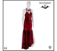 abito donna vestito estivo alta moda couture brand griff animalier rosso perline