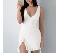 Abito donna vivace primavera estate caratterizzato da un design in nappa alla mo