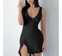 Abito donna vivace primavera estate caratterizzato da un design in nappa alla mo