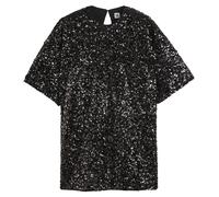 Abito dritto, corto, maniche corte con paillettes Nero 44 (IT) - 40 (FR) Tinta unita