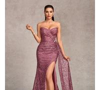 Abito elegante da banchetto, abito da cerimonia formale da invitato a un matrimonio, abito da cerimonia formale per donna per feste, balli, laurea L,M,Sstampa dappertuttoPaillettes