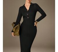 Abito elegante da donna con accessorio decorativo che stringe la vita in modo asimmetrico L,M,S,XLColore unico,A strisceTessuto in maglia