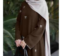 Abito elegante da donna con ricamo a farfalla, abaya islamica - Abito lungo formale e casual per il Ramadan, vestito lungo fino ai piedi, adatto per il Ramadan, la preghiera, i viaggi - Abbigliamento 