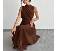 Abito elegante da donna con volant senza maniche, scollo a altalena, linea ad A/Gonna a ombrello/Abbigliamento per il ritorno a scuola/Abiti da scuola/festa/Stile old money per donna/Outfit da uscire/