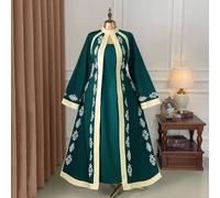 Abito elegante da donna taglie forti, stile vacanza, con collo alla coreana, maniche a sbuffo, vestibilità aderente, stampa (Vibes di "Woe Is Me") (Estetica del Mercoledì) 0XL,1XL,2XL,3XL,4XLTradizion