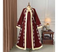 Abito elegante da donna taglie forti, stile vacanza, con stampa, collo alla coreana, maniche a sbuffo, vestibilità aderente (Vibes di "Woe Is Me") (Estetica del Mercoledì) 0XL,1XL,2XL,3XL,4XLTradizion