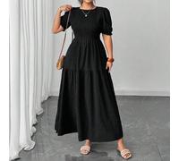 Abito elegante e casual con maniche a palloncino, arricciature e orlo con volant, adatto per uso quotidiano, lavoro in ufficio, uscite a cena, appuntamenti romantici e vacanze, nuovo arrivo per la pri