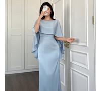 Abito elegante per il Capodanno, abbinato a una affascinante scialle a mantella e dettagli con cerniera discreta, che emanano un'aria raffinata e sofisticata. L,M,S,XL,XS,XXLTessuto