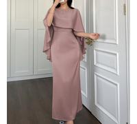 Abito elegante per il Capodanno, caratterizzato da uno scialle a mantella affascinante e dettagli della cerniera discreta, che emanano un'aria raffinata e sofisticata. L,M,S,XL,XS,XXLTessuto