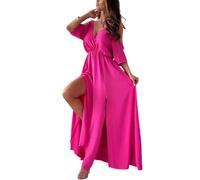 Abito elegante, sexy con scollo a V con spacco laterale da donna, maxi abito con scollo a V profondo e spacchi laterali sexy per abiti lunghi