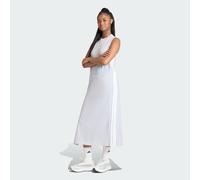 adidas Femme Essentials 3-Stripes Long Racerback Dress, Halo Silver/White, L