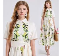 Abito Estivo A Fiori Con Colletto E Cintura In Vita Stile Romantico CF45852