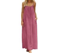Abito estivo da donna 2026 Casual Senza Maniche Abito Kimono Con Schiena Aperta E Tasche - Ideale Per La Casa Mussola Festivo Vestito Da Spiaggia, RD2, S