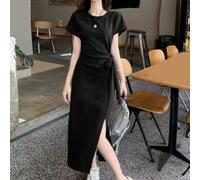 Abito estivo da donna con cravatta divisa per slim fit solido spacco da | Design con cravatta divisa, per una vestibilità aderente, stile tinta unita, cinghie regolabili, essenziale per l'estate