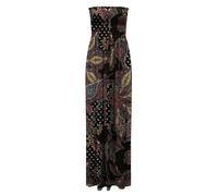Abito estivo da donna con scollo a fascia stampato maxi senza maniche lungo casual abito da donna street fashion plus size stampa floreale abito Boobtube Sheering Maxi abito, Paisley, 44-46