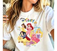 Abito estivo da donna Disney, maglietta bianca con grafica da principessa, maniche corte, scollo rotondo, in cotone, top carino di lunghezza regolare per l'uso quotidiano 100% cotone, comodo e traspir