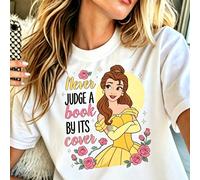 Abito estivo da donna Disney, modello Principessa, T-shirt a maniche corte con scollo rotondo in cotone, casual e carina, ideale per tutti i giorni, con tessuto elasticizzato di media elasticità. 100%