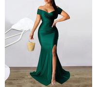 Abito estivo di moda Europa e Stati Uniti, stile svasato, scollo a V profondo, adatto per concerti di tutti i paesi, abito da ospite di matrimonio, abito da donna per cena di matrimonio, sexy spacco, 