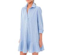 Abito Estivo Donna Vestito Elegante Camicia Vestiti Cerimonia Tunica Abiti Corto Casual Lino Scollo a v Maniche Lunghe Pieghe Tinta Unita Boho Camicetta Curvy con Bottoni Bluse Spiaggia Vacanze Sera