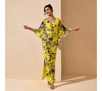 Abito estivo elegante da donna con stampa floreale, maniche a farfalla con profonda scollatura e laccio, stile boho per vacanze SHEIN X JIAN LASALA SHEIN X potenzia la creatività fornendo a stilisti,