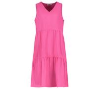 Abito estivo elegante senza maniche con scollo a V e balze dal design elegante