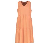 Abito estivo elegante senza maniche con scollo a V e balze dal design elegante