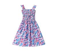 Abito estivo europeo per ragazze grandi, abito da spiaggia, cotone etnico, seta, vestito per bambini, Lilla, 11-12 Jahre
