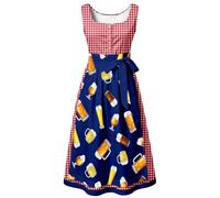 Abito Festa della Birra Donna Oktoberfest, Costume Dirndl Bavarese con Grembiule e Camicia Integrata, Vestito Tradizionale Monaco Elegante per Eventi, Cosplay, Teatro e Celebrazioni