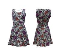 Abito Flare Rockabilly Con Stampa Animale A Cuori Di Leopardo E Zebra