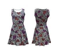 Abito Flare Rockabilly Con Stampa Animale A Cuori Di Leopardo E Zebra