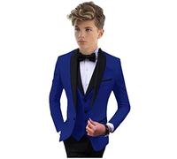 Abito formale con risvolto scialle per ragazzi 3 PC giacca gilet pantaloni ragazzi vestito da festa smoking da sposa vestito per bambini