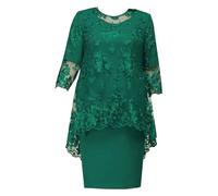 Abito formale da donna per la madre della sposa, estivo, elegante, taglie forti, set da 2 pezzi, abito tubino e pizzo floreale coprente top mezza manica damigella d'onore party cocktail midi dress,