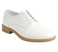 Abito Formale in Vernice Derby per Ragazzi, Scarpe Bianca, Scarpe da Ballo con Lacci misurare 36