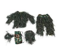 Abito Ghillie per Bambini Altezza 51.18-59, 06 Pollici, 5 in 1 Abito Mimetico Traspirante 3D, Abiti da Caccia tra Cui Giacca, Pantaloni, Cappuccio, Borsa da Trasporto.