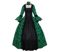 Abito Gothic Lolita Da Donna Con Rouches Floreali Steampunk Vintage Per La Sera