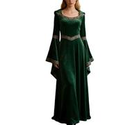 Abito gotico da donna, abito da strega medievale con corsetto e gonna lunga | maniche lunghe, corsetto, a maniche lunghe, versatile, costume rinascimentale, outfit per festival, carnevale, Halloween