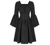 Abito gotico, da donna, stile vittoriano, per Halloween, per lo stato del cortile, per il Rinascimento Steam Punk, vestito da donna, taglie grandi, Midsommar Black Witch