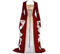 Abito Gotico Donna in Stile Abito da Sera Lungo Donna Medievale Vittoriano per Il Rinascimento per Carnevale Halloween Feste Principessa Costume da Regina Sera Costume dell'800