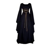 Abito Gotico Donna Lungo Gonna Verde Scuro Bustino Rosso Corsetto Rosa Vestito Vampiro Donna Brown Azzurro Mercoledi Rosa Adulti Costumi Halloween di Coppia M