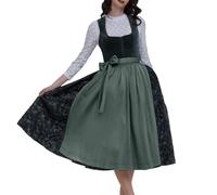 Abito gotico vittoriano, da donna, costume bavarese, da birra, da donna, elegante, per cosplay, per Oktoberfest, matrimonio e feste, costume da cosplay Eri cosplay, il mio eroe accademia, Verde scuro