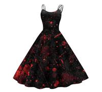 Abito Halloween Donna Vestito Strega Donna Affascinante Spettrale | Oscuro Misterioso Glamour Halloween Classico Originale Elegante Inquietante Retrò Spaventoso Lungo Demoniaco