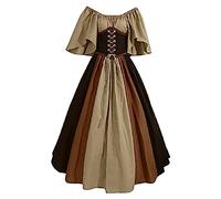 Abito Halloween Rinascimentali Donna Cerimonia Cotone Elegante Abiti Medievali Curvy Costumi di Halloween da Sera Principessa Vestito Gotici Popolana Horror Costume Celtici Palazzo da Donna Vintage