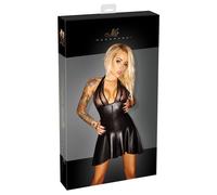 Abito Immoral Esclusivo Wetlook Trasparente Con Cerniera E Collo Alla Francese