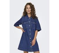 Abito in denim di media lunghezza Blu XS Tinta unita