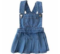 Abito in denim per ragazze estive con abito a pieghe da 6 mesi a 6 anni Avvento storie 24, Azzurro, 6-12 Monate