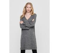 Abito in maglia con scollo a V Grigio XS Tinta unita