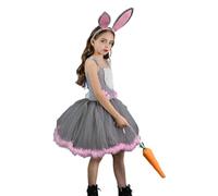 Abito in Maglia di Tulle,Abito da Ballo per Ragazze - Abiti da Principessa Estivi in Rete con di Peluche,Abiti da Principessa Cosplay per Ragazze Piccole per Pasqua, riunione, Gioco di Ruolo